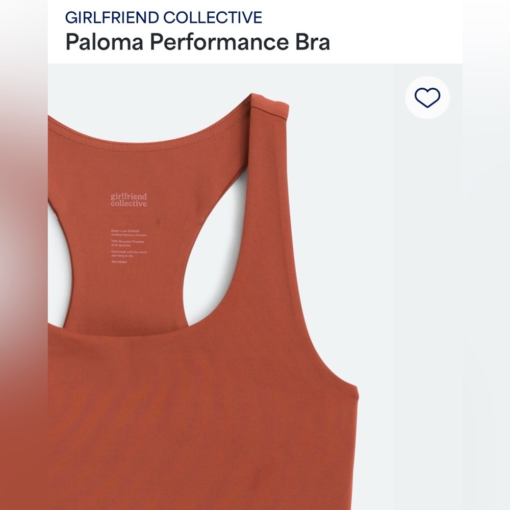 Girlfriend Collective Paloma Sports Bra - Warm Rust - Picture 3 of 7